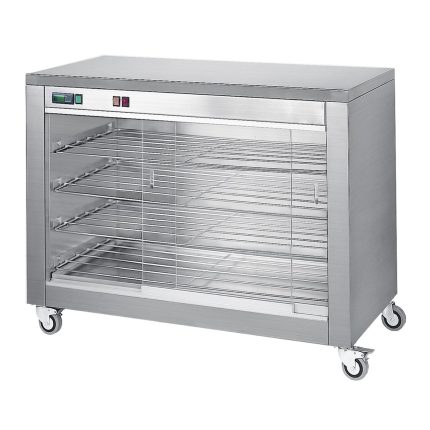 Dulap de încălzire cu ușă glisantă din sticlă și 4 rafturi - 940 x 690 x 880 mm