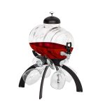 Dozator de vin - de blat - 4 litri - negru - incl. 4 pahare de vin