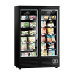 Vitrină congelatoare de perete – 1310 mm – 991 litri – cu 2 uși batante cu geam dublu și 5 rafturi
