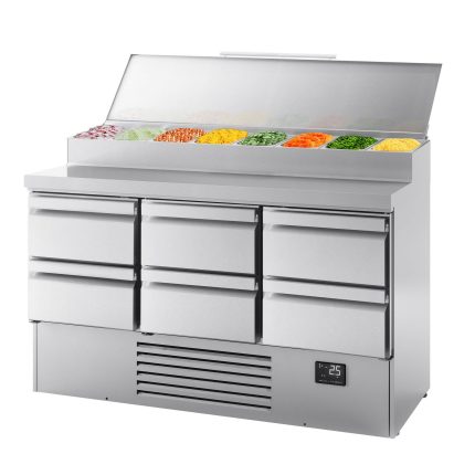 Saladetă - 1460x700 mm - 6 sertare - pentru 8x GN 1/4 recipiente