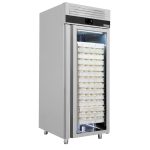 Frigider de panificație din oțel inoxidabil PREMIUM – EN 600x800 – 850 de litri – cu 1 ușă din sticlă