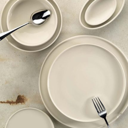 (6 bucăți) CHEF TASTE OF - Platou/farfurie - oval - Lungime: 320 mm - Culoare crem