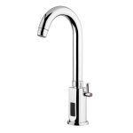 Baterie cu un singur orificiu PREMIUM - pentru apă rece și caldă - cu mixer monocomandă, senzor infraroșu & pipă înaltă pivotantă - 130 mm