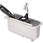 Dispozitiv clătire porționator înghețată  - 269x110x115 mm - cu supapă antiretur - incl. tavă sită, țeavă preaplin, profil de lovire, suport de scurgere pentru porționator