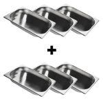 (6 bucăți) Recipient din oțel inoxidabil GN 1/2 – Înălțime: 20 mm
