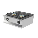 Mașină de gătit / Aragaz profesional pe gaz - 800x700x(H)425 mm - 17,3 kW - 2 arzătoare