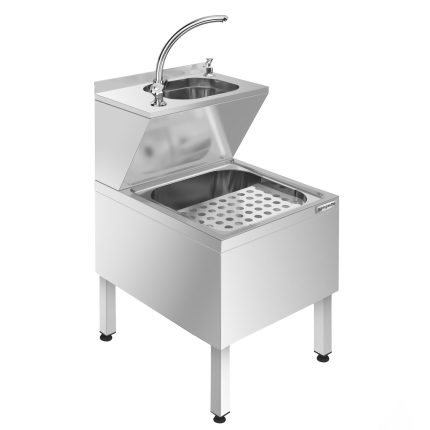 Chiuvetă pentru spălat mâinile & de golire - oțel inoxidabil - cu Baterie & Dozator săpun