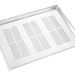 18/8 inox alimentar baking pan for oven with perforated bottom, cod.140/F Lonatini, Italia