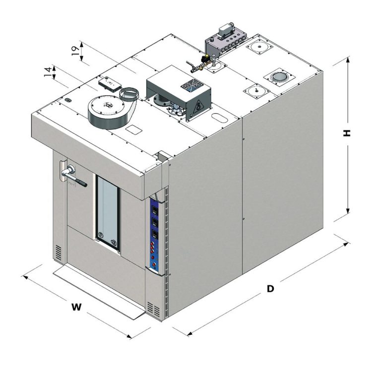 Cuptor rotativ profesional de panificație și patiserie 18 tăvi cu cărucior rotativ Macpan, Italia - Macpan Foto 2