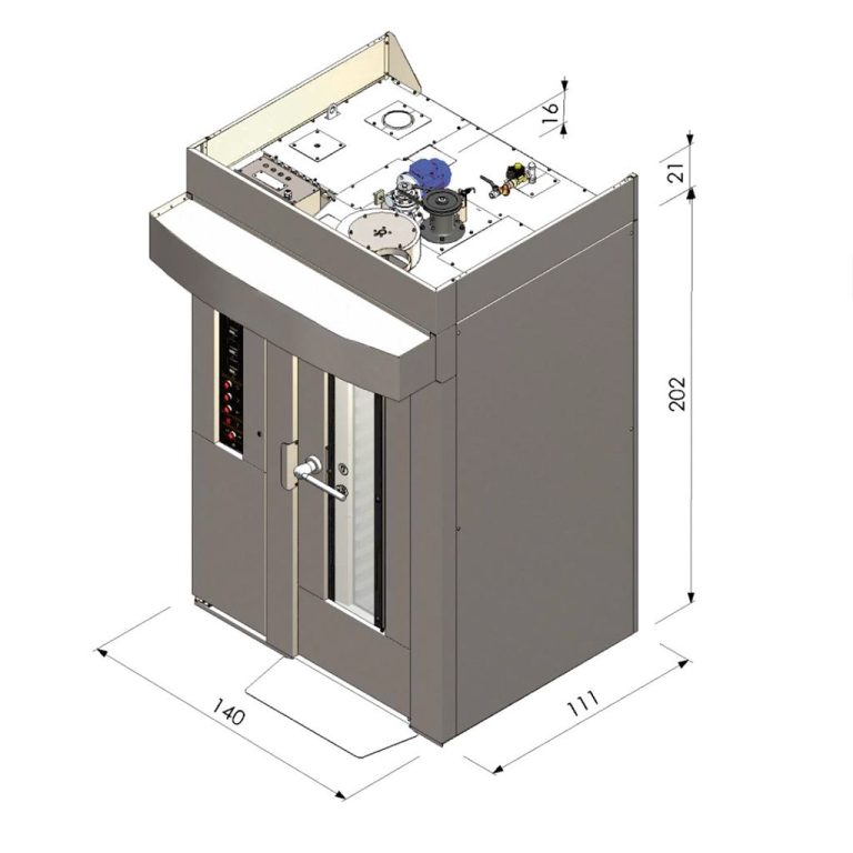 Cuptor rotativ profesional de panificație și patiserie 15 tăvi compact cu cărucior rotativ Macpan, Italia - Macpan Foto 2