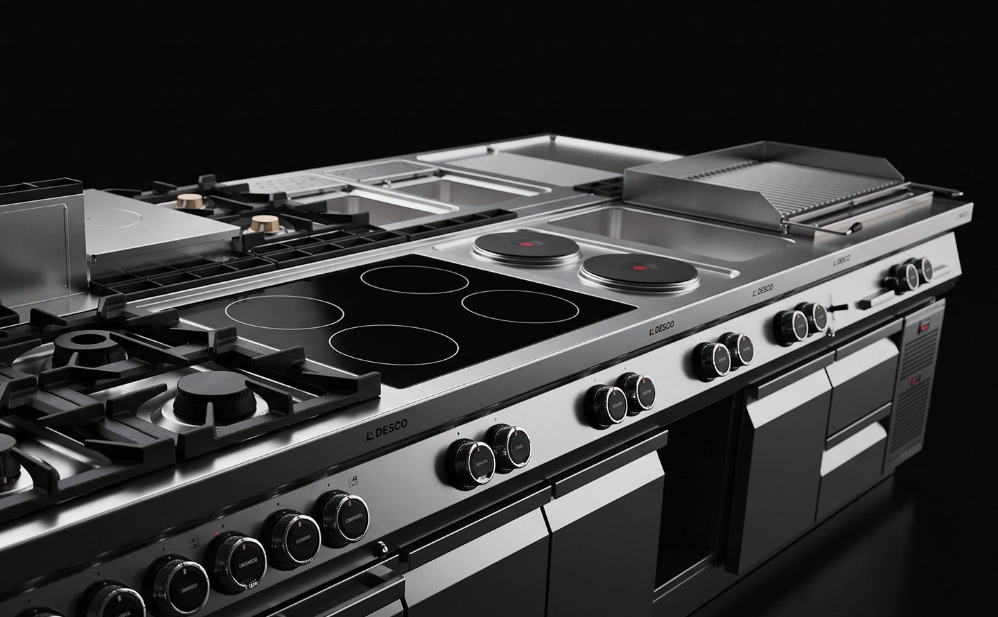 modularita-cucina-professionale-desco-10.jpg Tigaie multifuncȚionalĂ profesionalĂ (brasierĂ) 20L 72BRMMA Desco, Italia - imagine 1