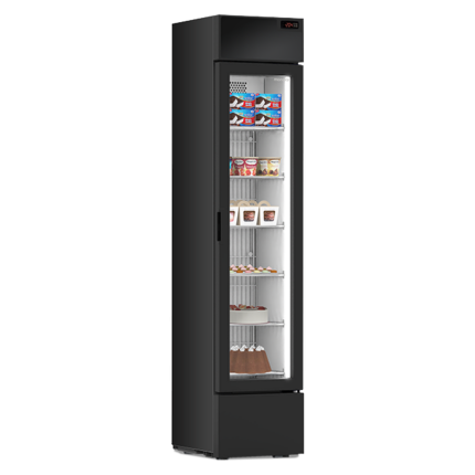 Vitrină frigorifică verticală pentru patiserie și înghețată Mondial seria SLIM N BLACK, Italia