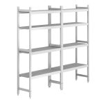 Raft din aluminiu - Modul de bază - 1786x360x(H)1685 mm - Adâncime: 360 mm - cu 4 polițe perforate - Capacitate totală: 600 kg