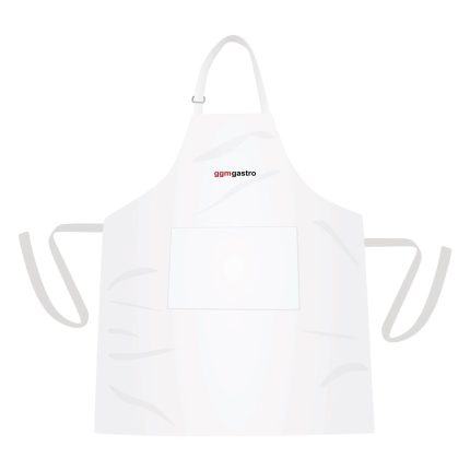 (5 bucăți) Șorț de bistro – alb – cu logo GGM Gastro – L x Î: 67 x 84 cm