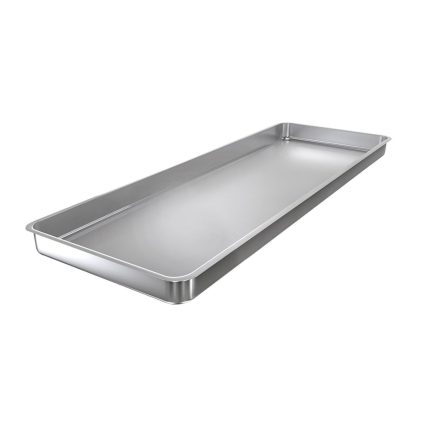 Platou servire - oțel inoxidabil - dreptunghiular - cu margine - 820x270 mm - Adâncime: 20 mm