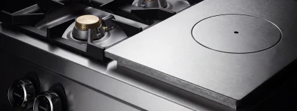 PlitĂ radiantĂ profesionalĂ coup de feu pe gaz + Cucina cu 2 arzĂtoare de banc 72TPGTB Desco, Italia